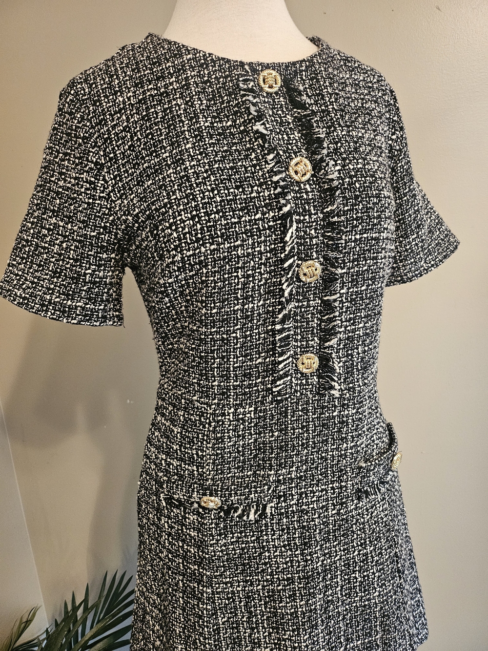 BeBop Black and White Tweed Jacket